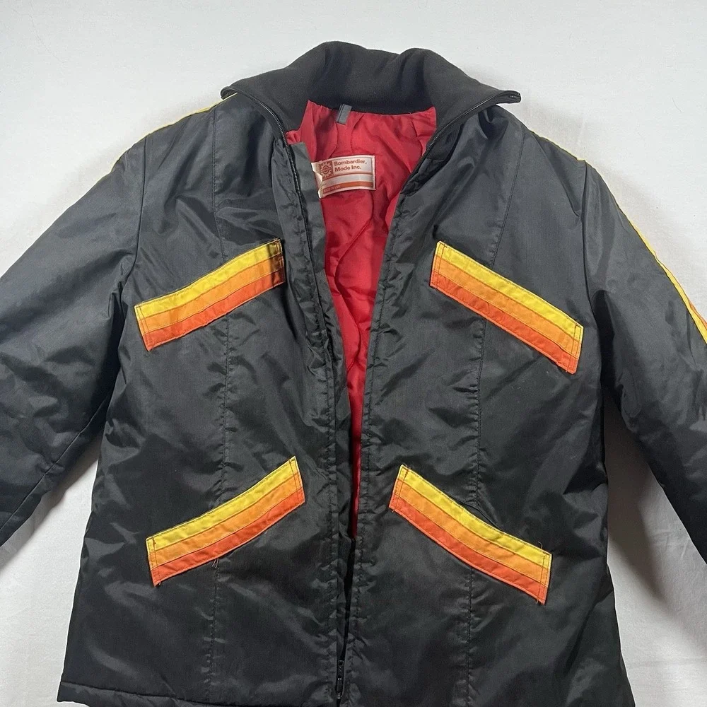 VTG BOMBARDIER, MODE INC SNOMOBILE MADE IN USA QUILTED SKI JACKET SIZE  16R - Picture 7 of 14